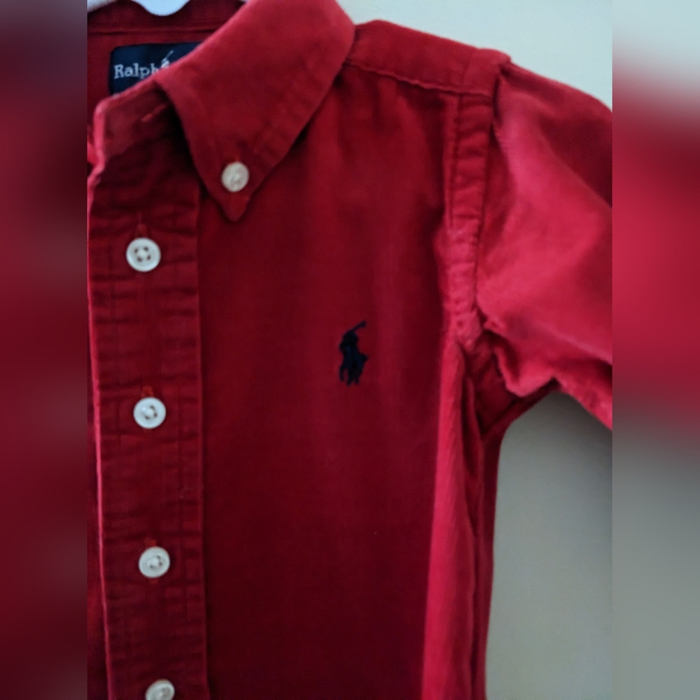 🌲Ralph Lauren Corduroy Button Down - sz 9 mo 🌲 - Picture 3 of 4